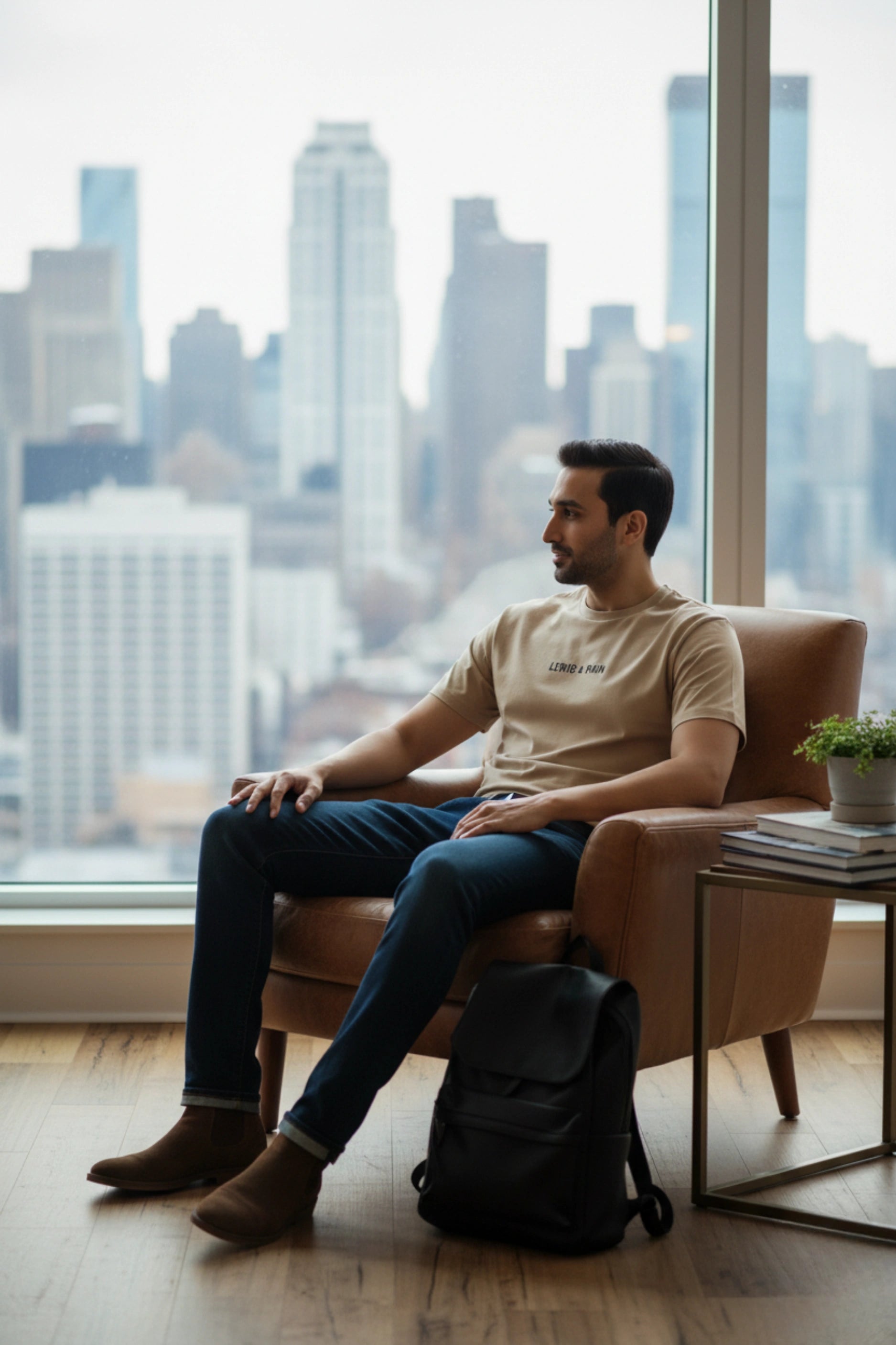 Long-Staple Cotton T-Shirt (Beige)