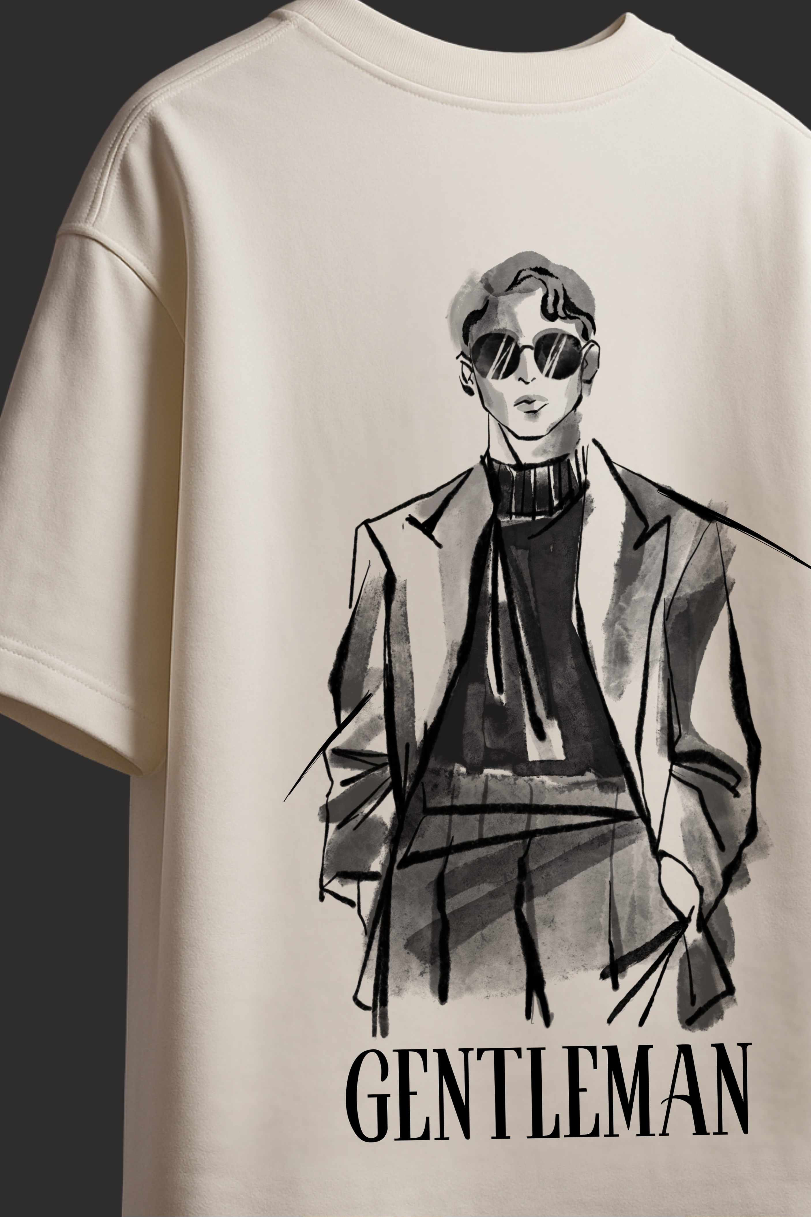 Gentleman Oversized Tshirt (White)