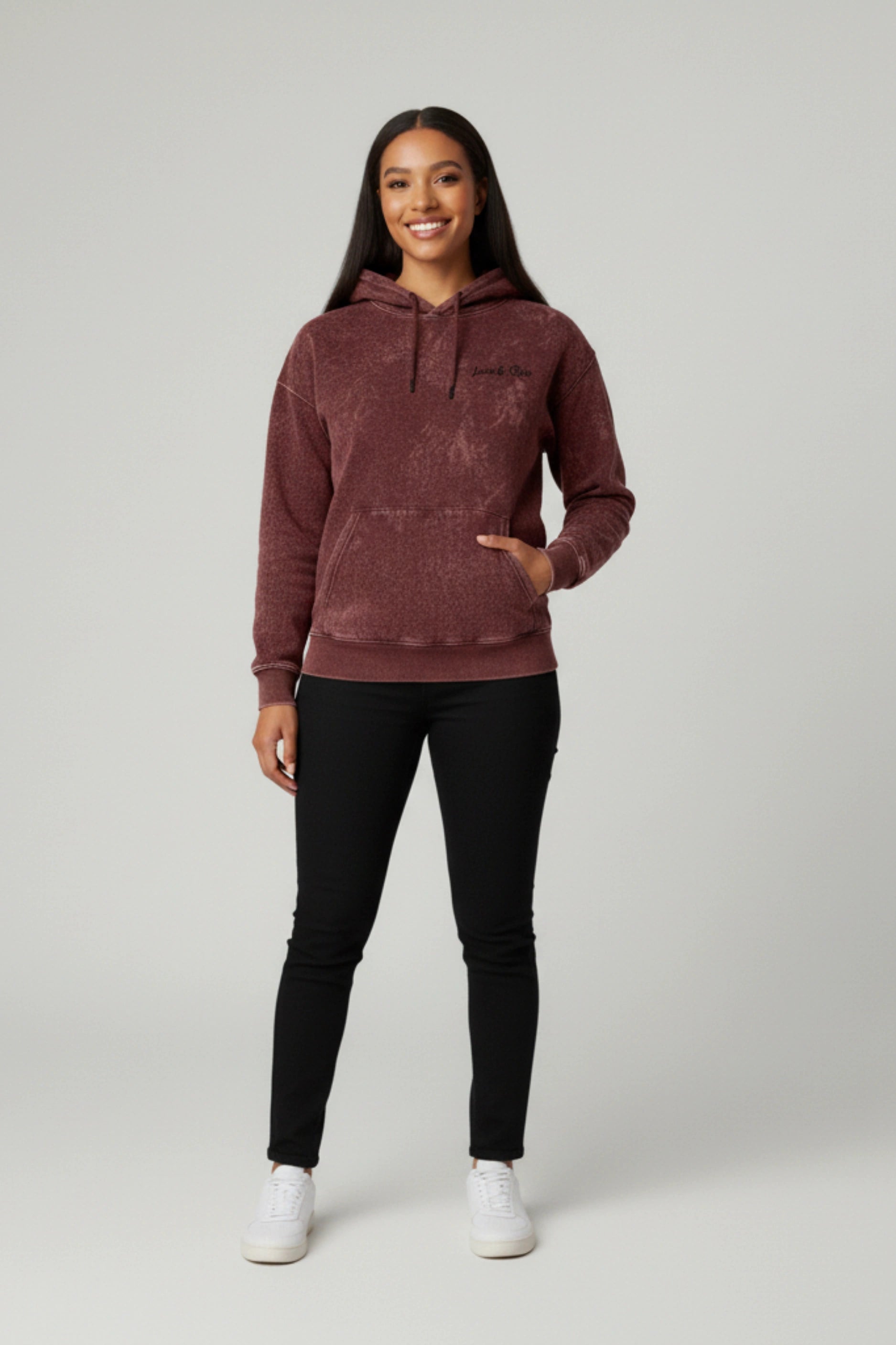 Unisex Acid Washed Hoodie (Maroon)