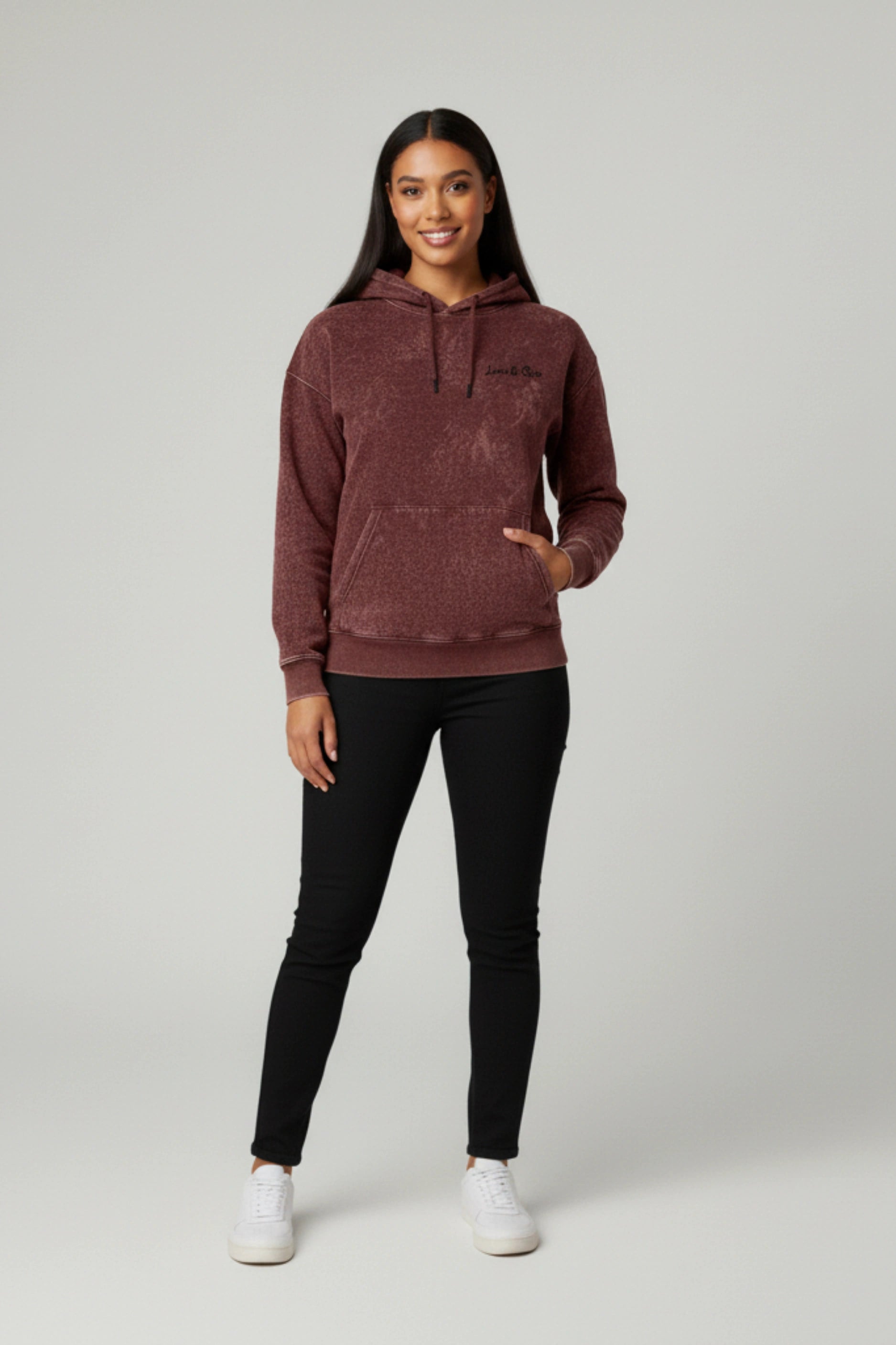 Unisex Acid Washed Hoodie (Maroon)