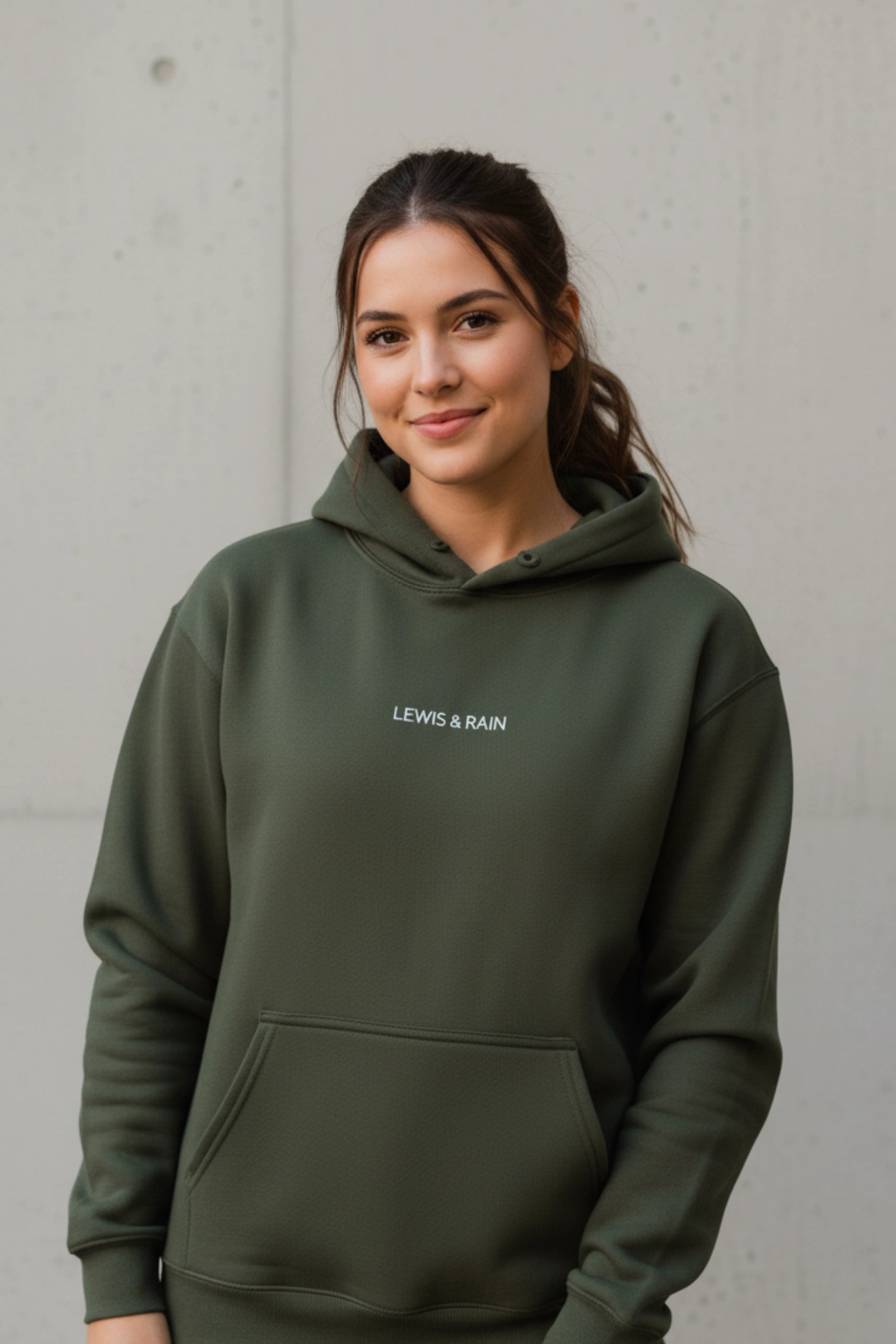 Minimal Unisex Hoodie (Olive Green)