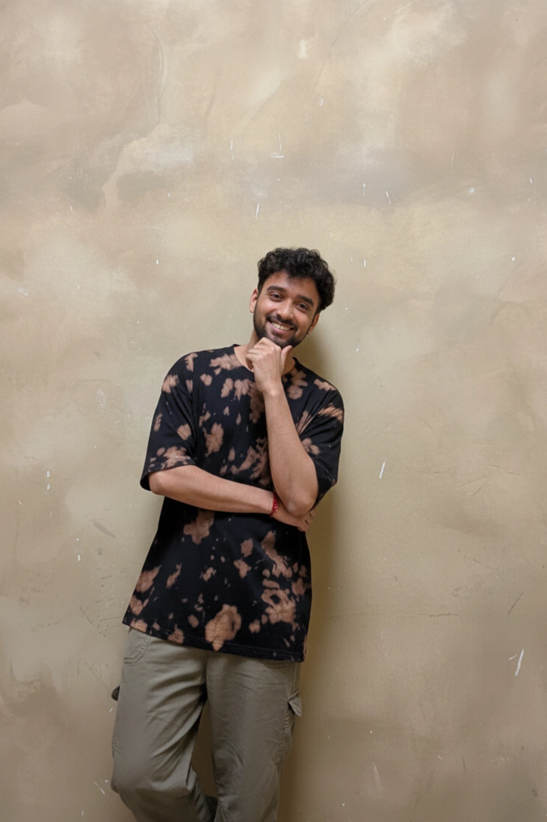 Brown Black Tie Dye Oversized T-Shirt