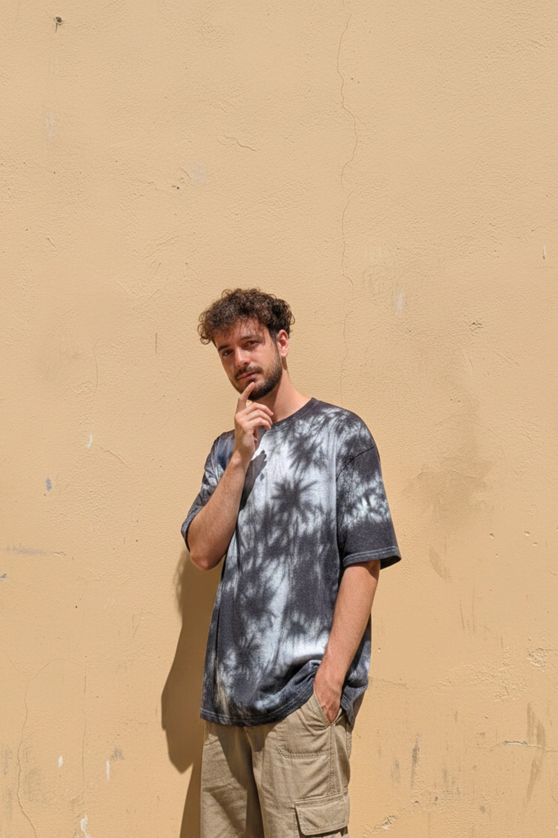 Black White Tie Dye Oversized T-Shirt