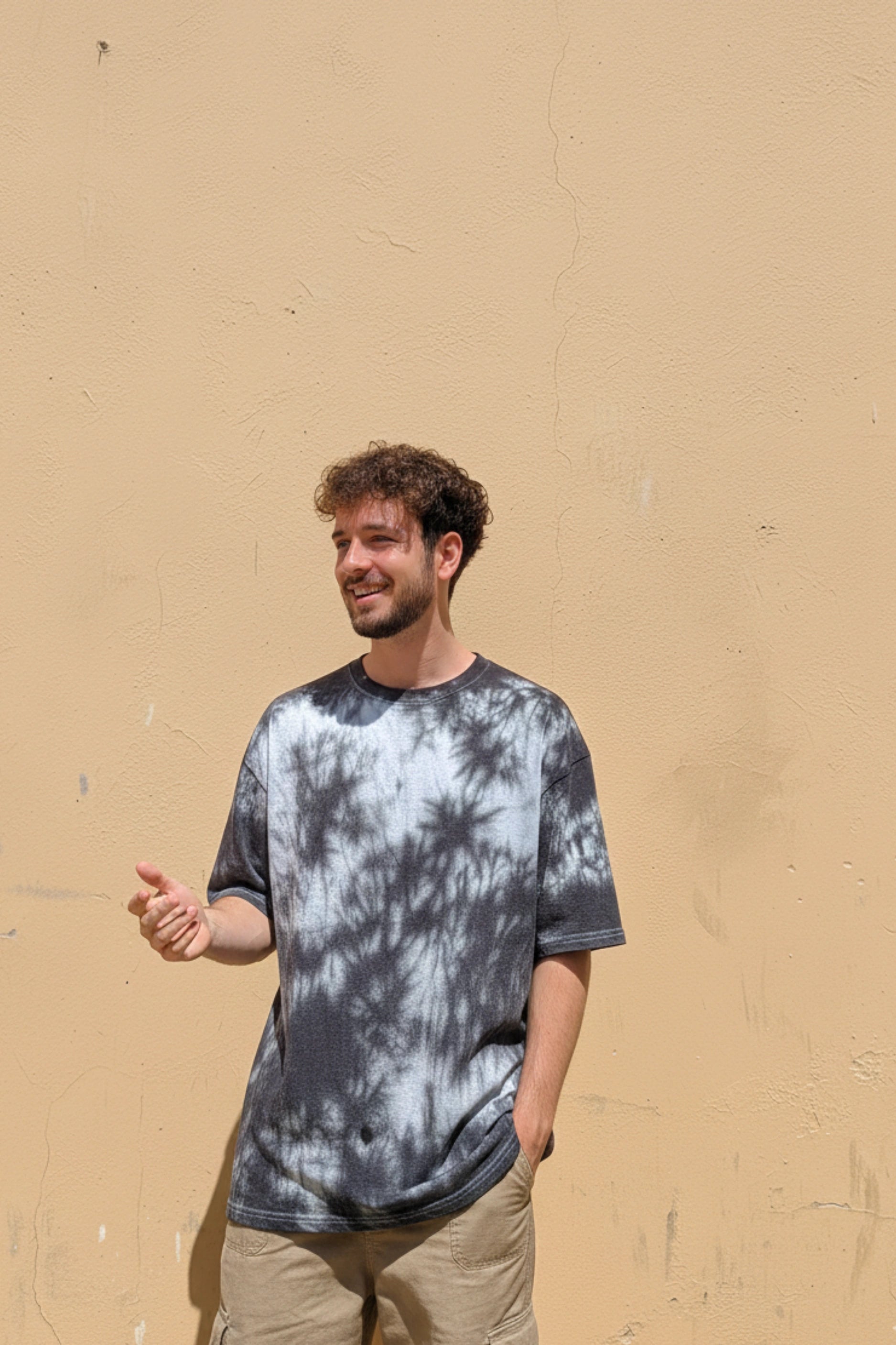 Black White Tie Dye Oversized T-Shirt