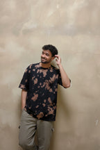 Brown Black Tie Dye Oversized T-Shirt