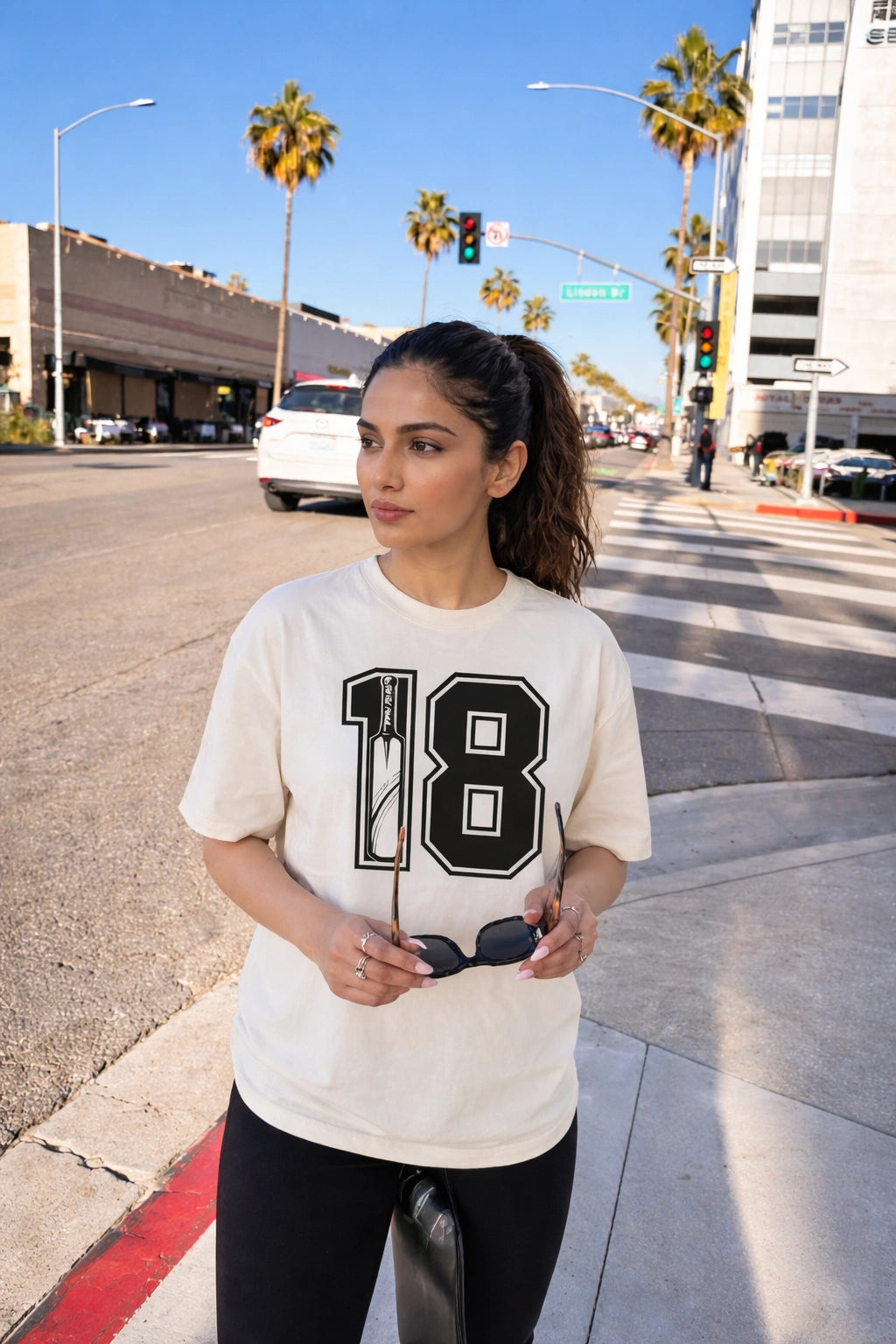 Number 18 Unisex Oversized Tee