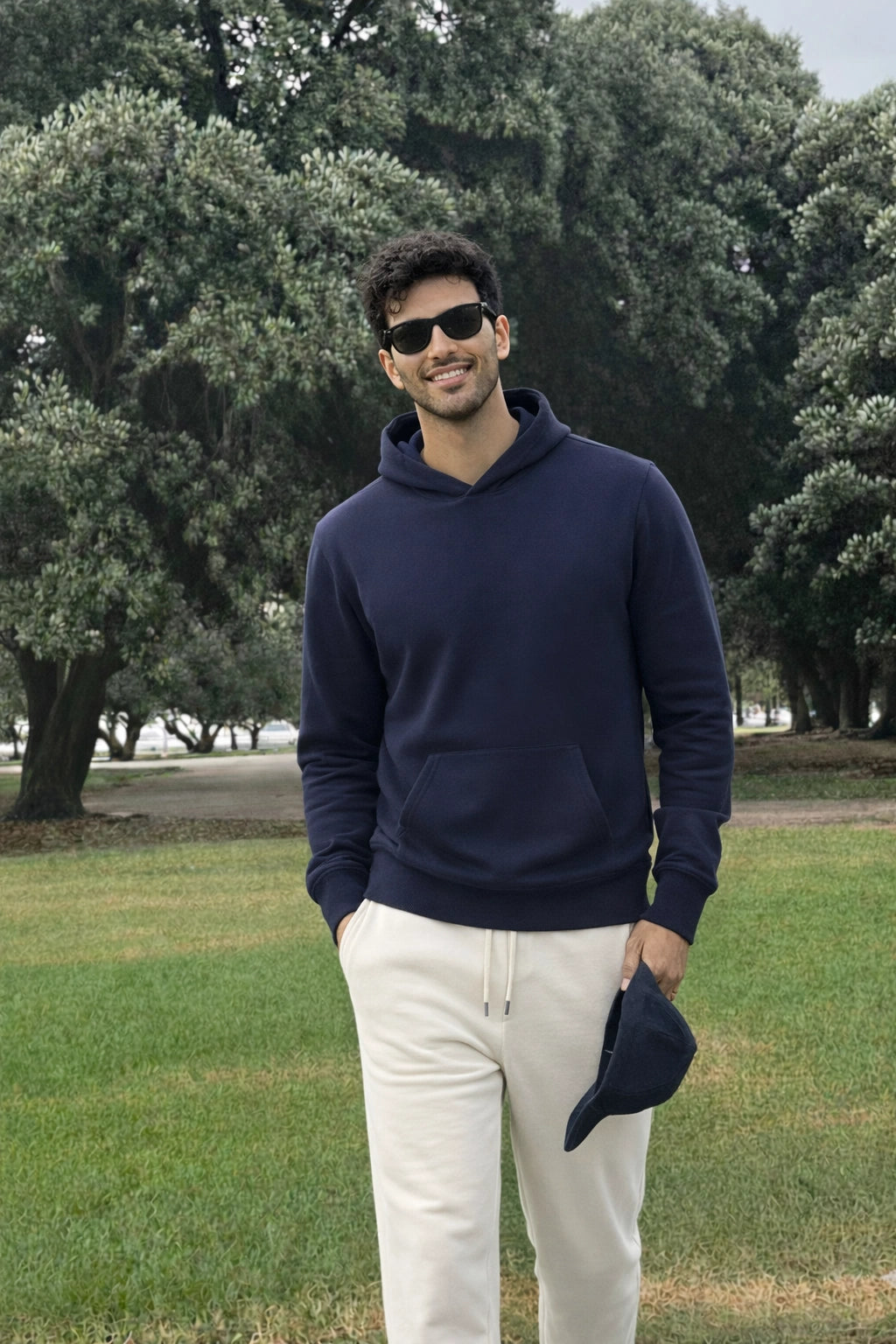 Navy Blue Pullover Hoodie