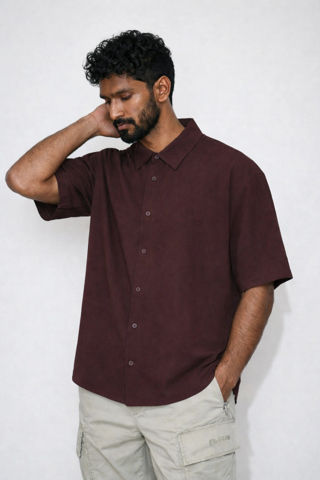 Maroon Oversized Shirt