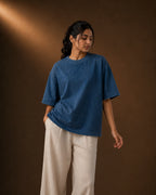 Denim washed Boxy Fit Oversized Unisex Tee