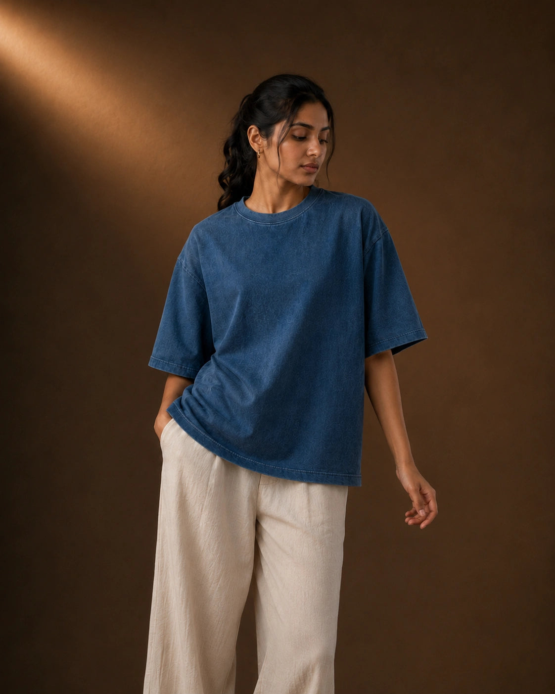 Denim washed Boxy Fit Oversized Unisex Tee