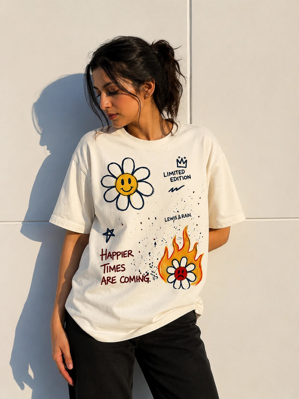 Happier Times Unisex Oversized Tee