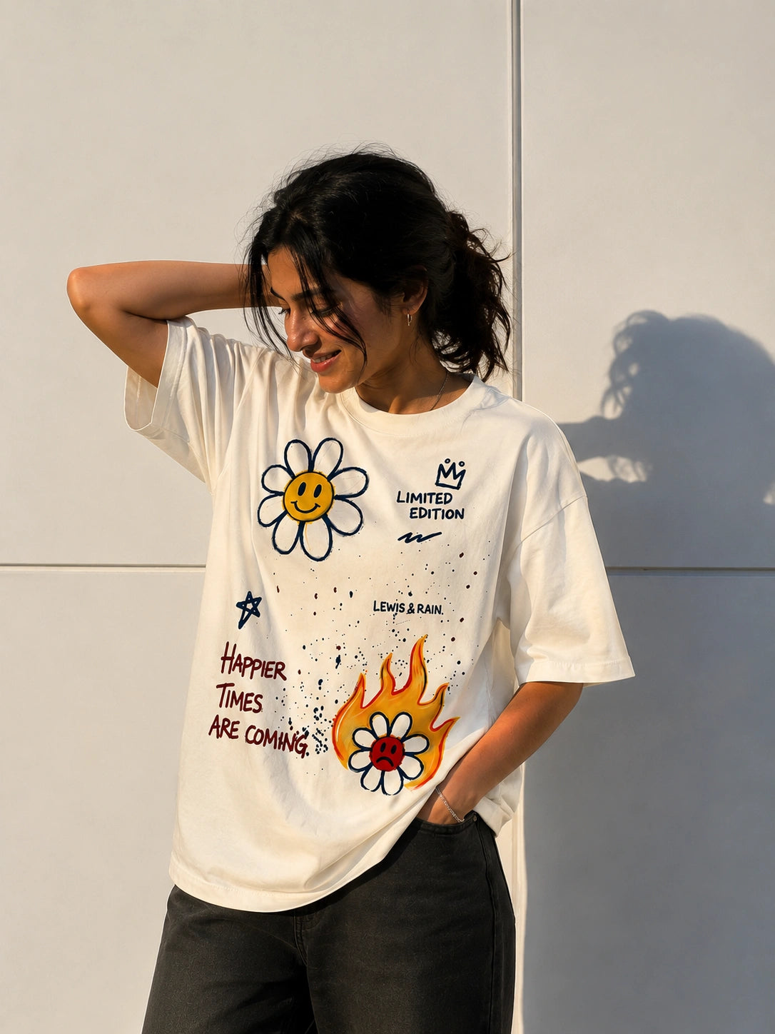Happier Times Unisex Oversized Tee