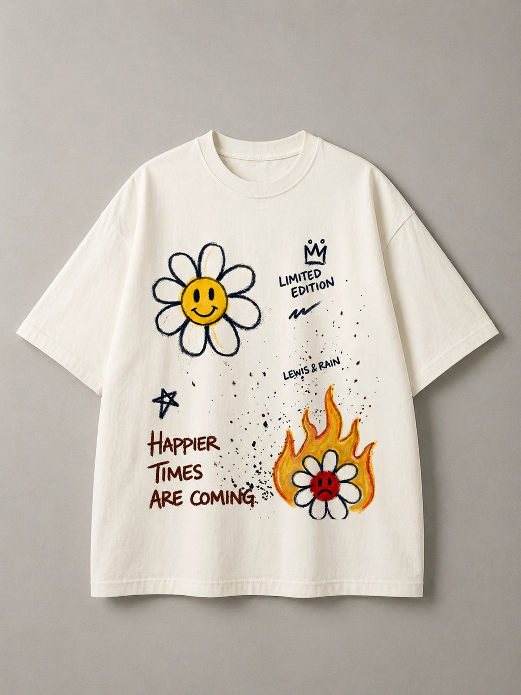 Happier Times Unisex Oversized Tee