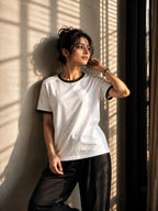 Black White Unisex Ringer Tee