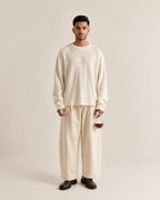 Off White Waffle Knit Oversized