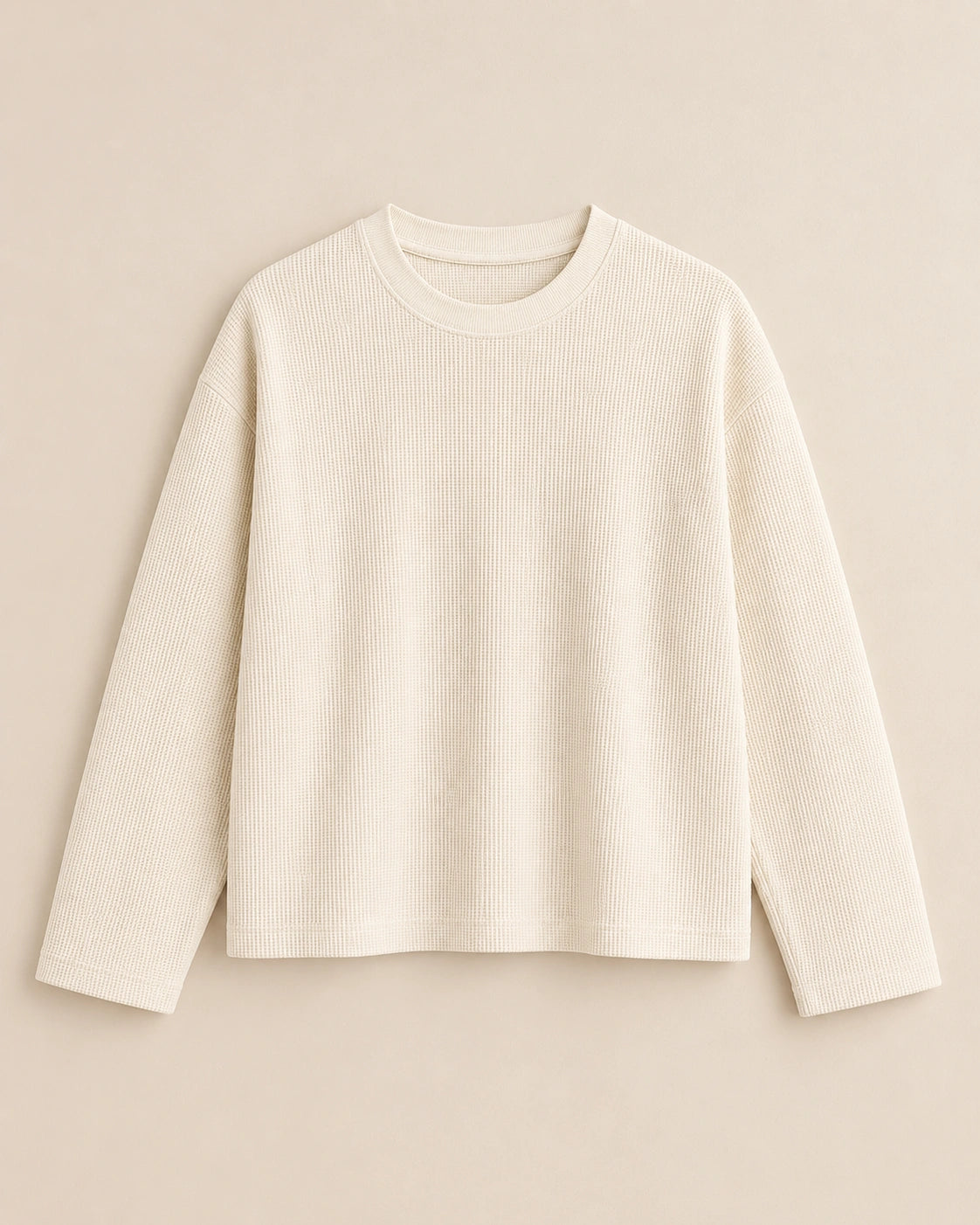 Off White Waffle Knit Oversized