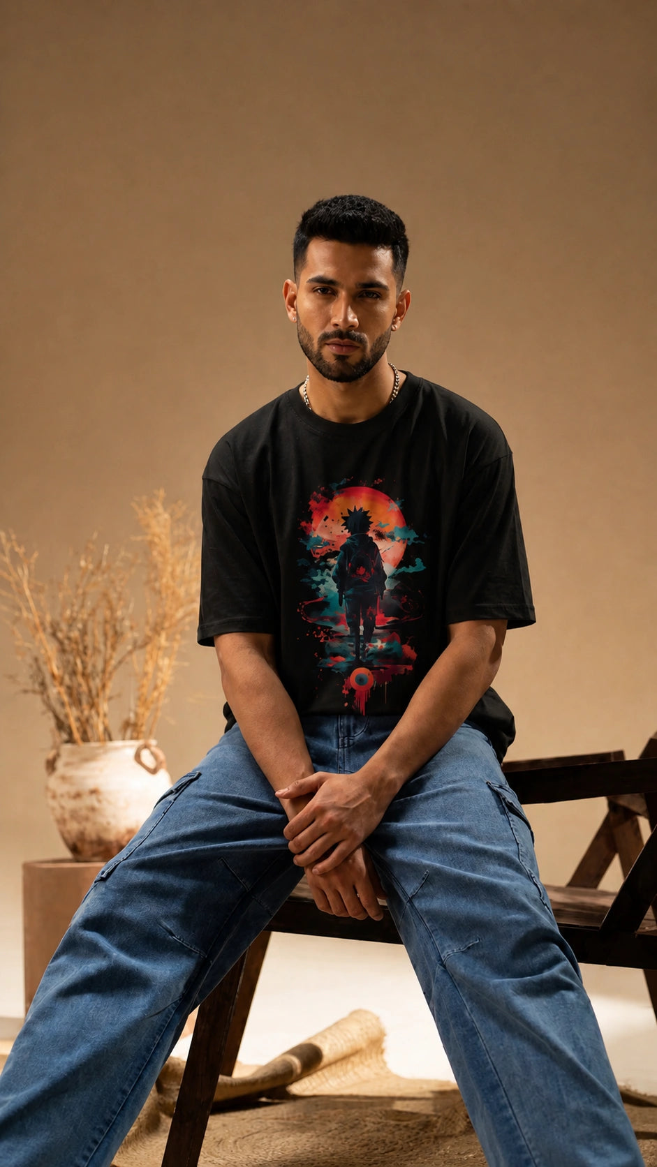 Red Sun Warrior Oversized Tee