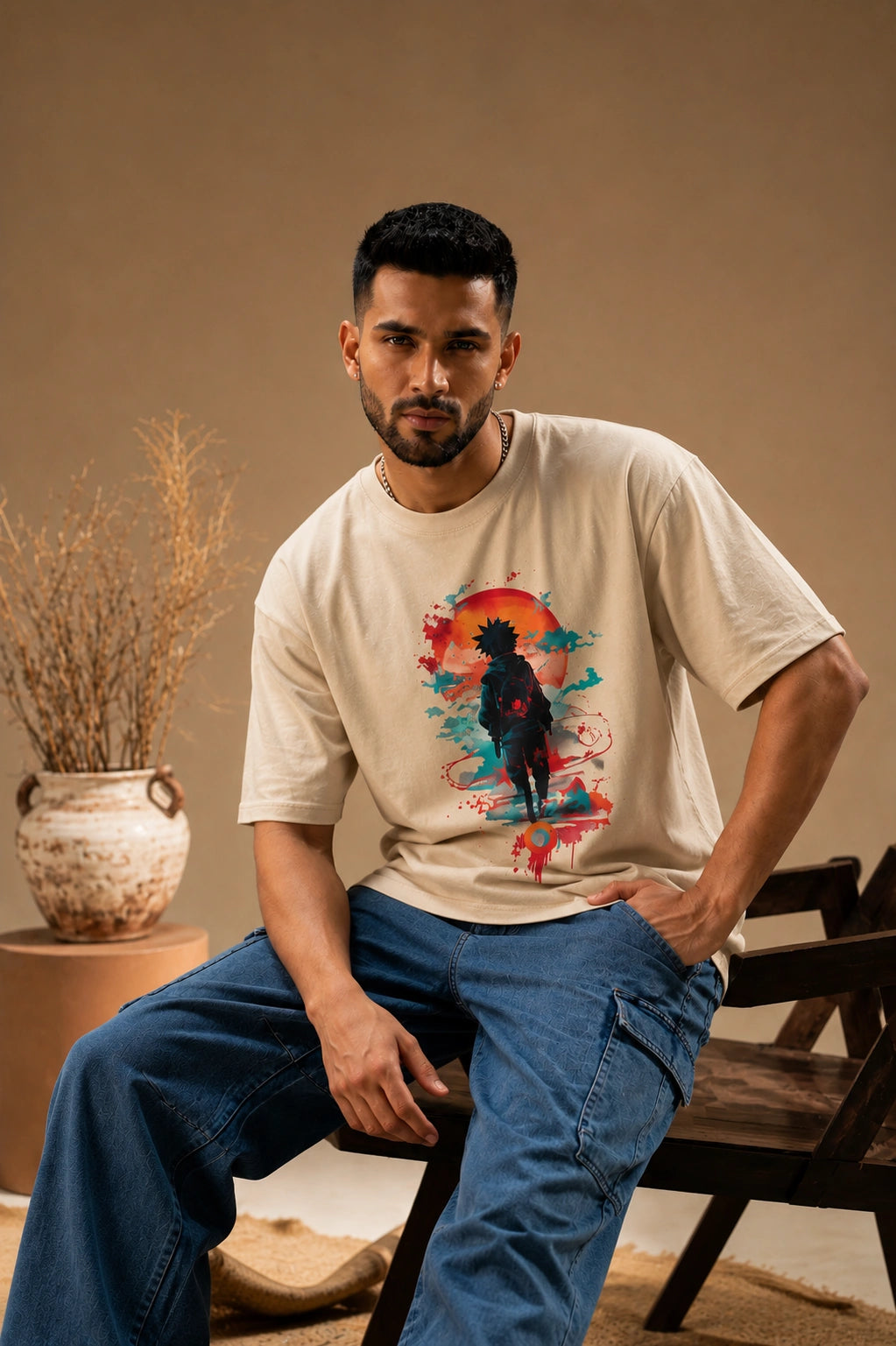 Red Sun Warrior Oversized Tee