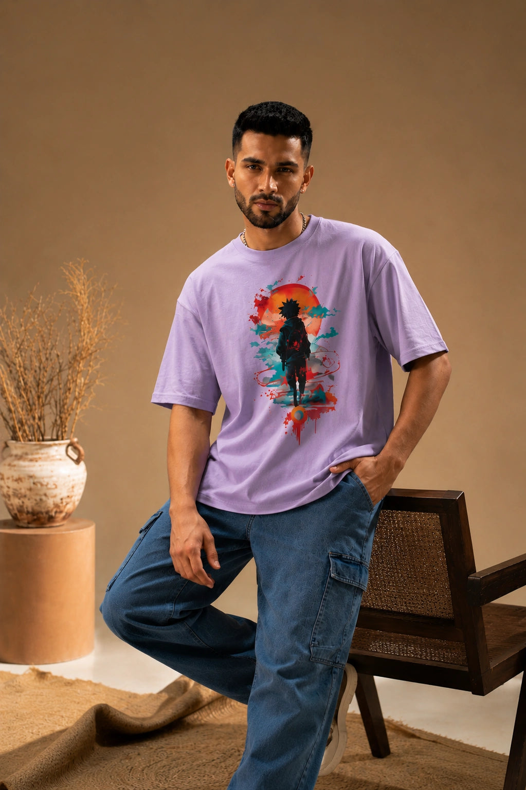 Red Sun Warrior Oversized Tee