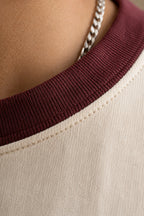 Maroon Off White Unisex Ringer Tee