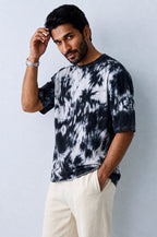 Black White Tie Dye Oversized T-Shirt