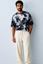 Black White Tie Dye Oversized T-Shirt