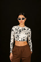 Letters Full Sleeve Crop top