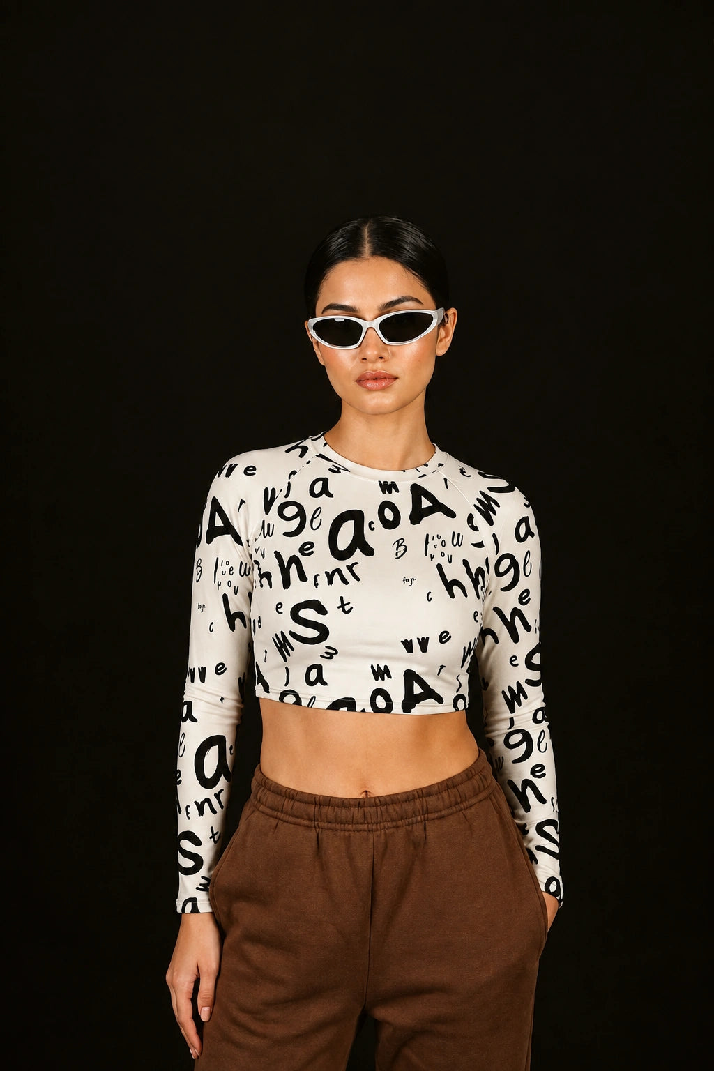 Letters Full Sleeve Crop top