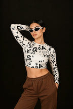 Letters Full Sleeve Crop top
