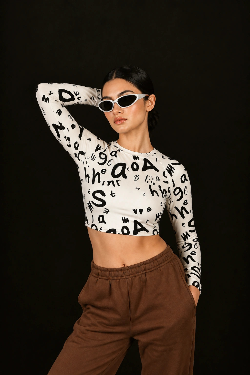 Letters Full Sleeve Crop top