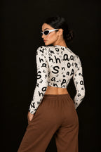 Letters Full Sleeve Crop top