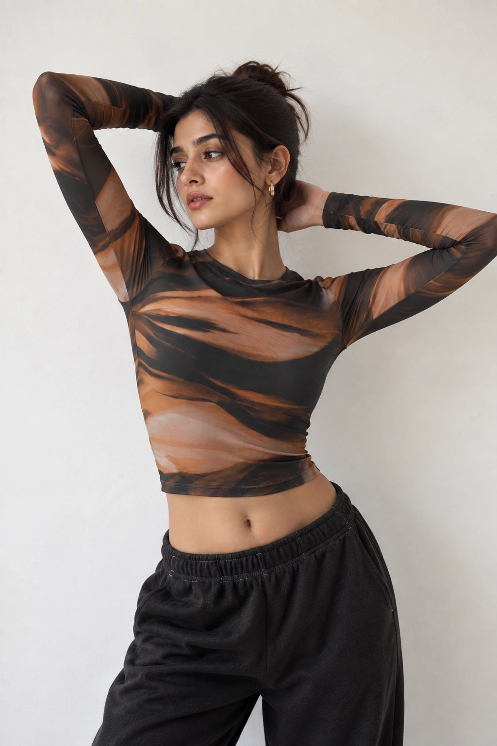 Scrambled Full Sleeve Crop top