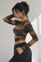 Scrambled Full Sleeve Crop top