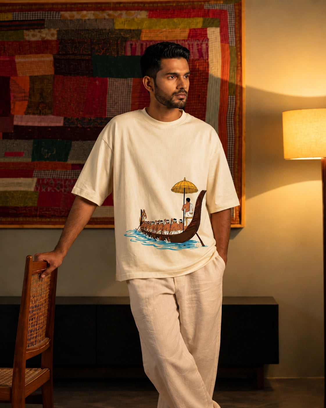 Kerala boat Unisex Oversized Tee