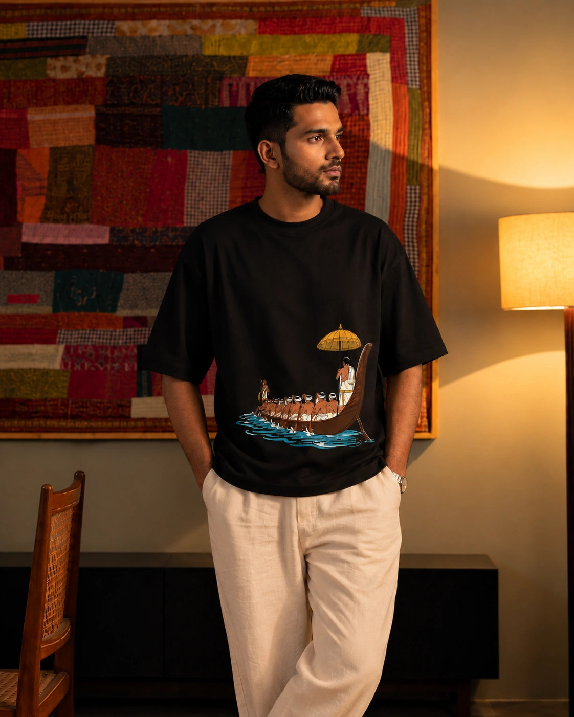 Kerala boat Unisex Oversized Tee