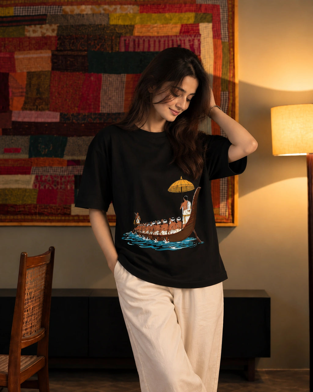 Kerala boat Unisex Oversized Tee