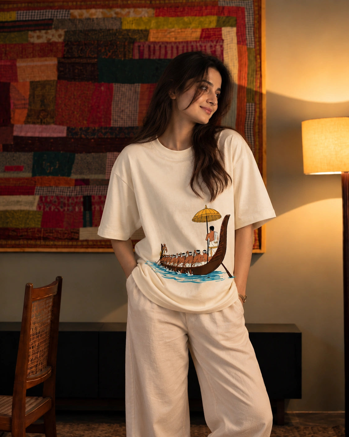 Kerala boat Unisex Oversized Tee