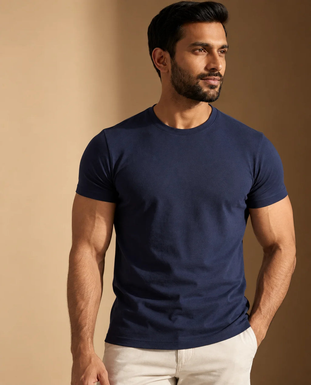 Navy Blue Unisex Stretch T-shirt
