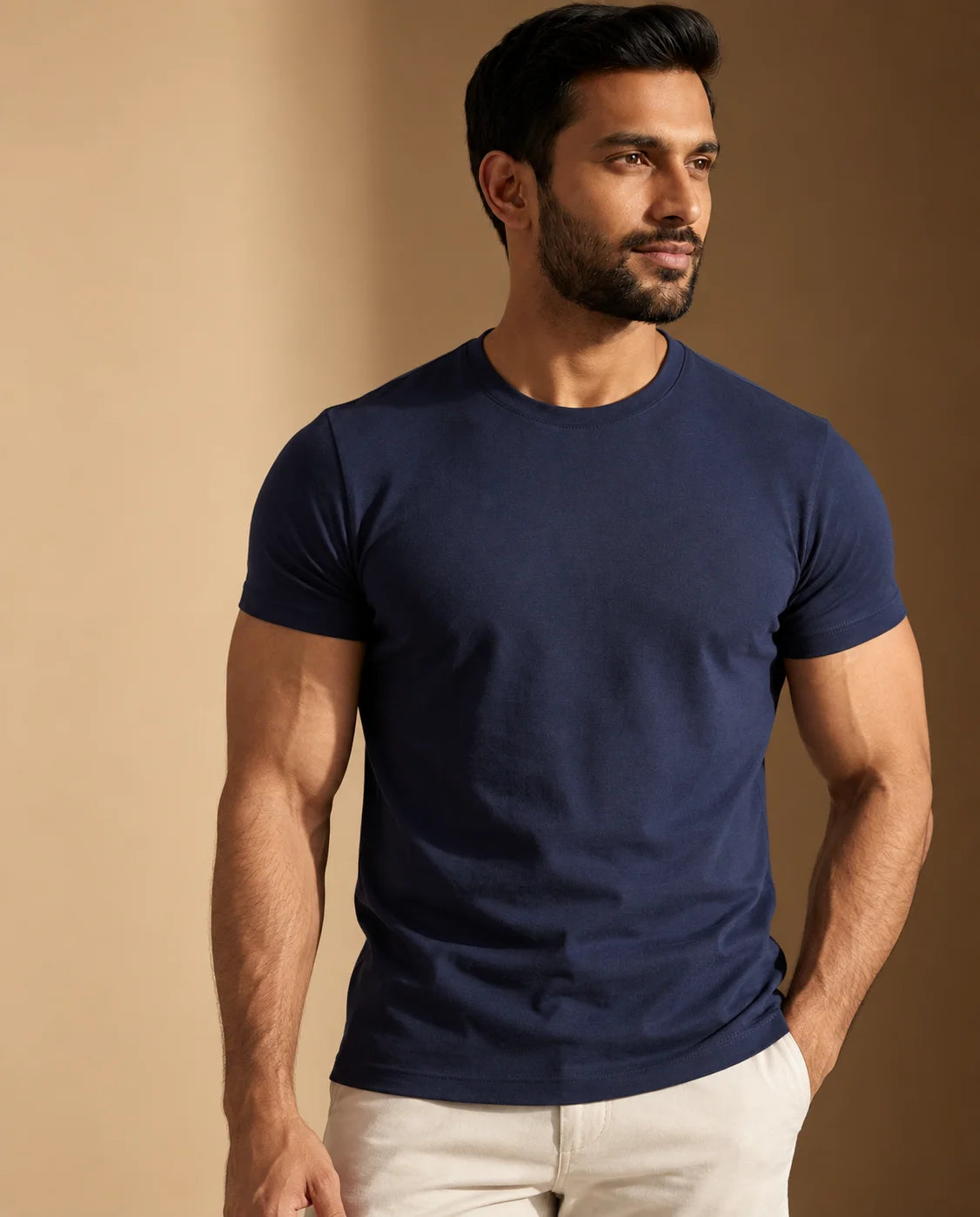 Navy Blue Unisex Stretch T-shirt