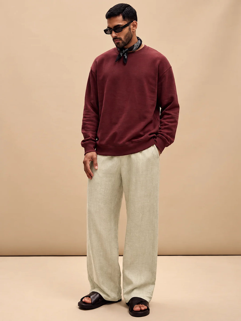Plain Maroon Oversized Sweatshirt