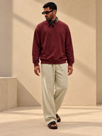 Plain Maroon Oversized Sweatshirt