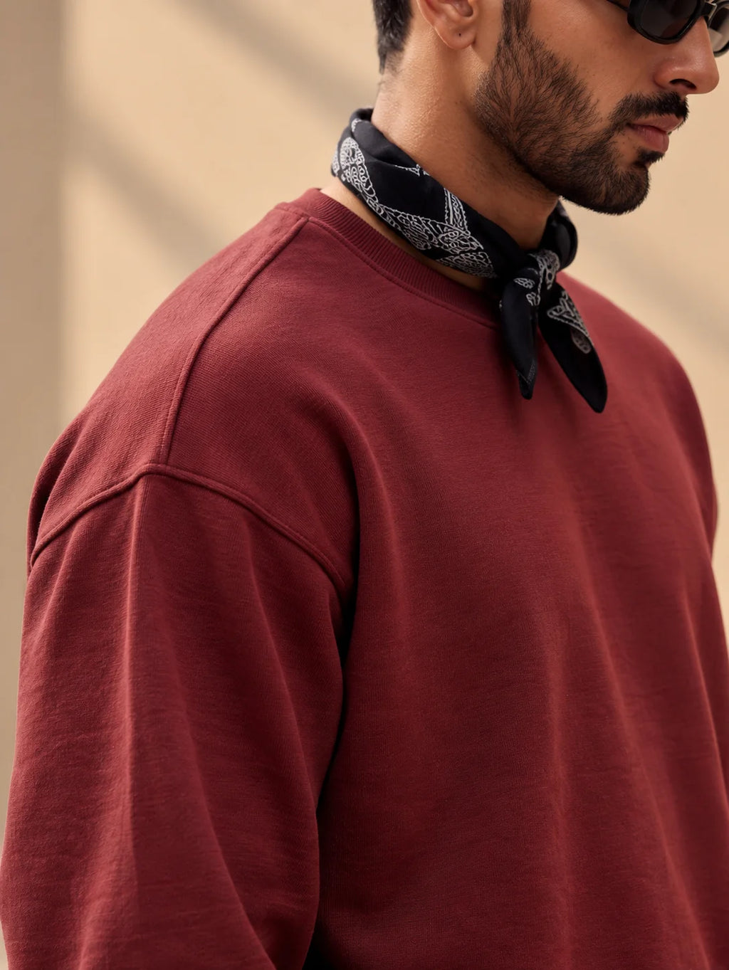 Plain Maroon Oversized Sweatshirt
