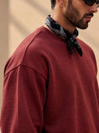 Plain Maroon Oversized Sweatshirt