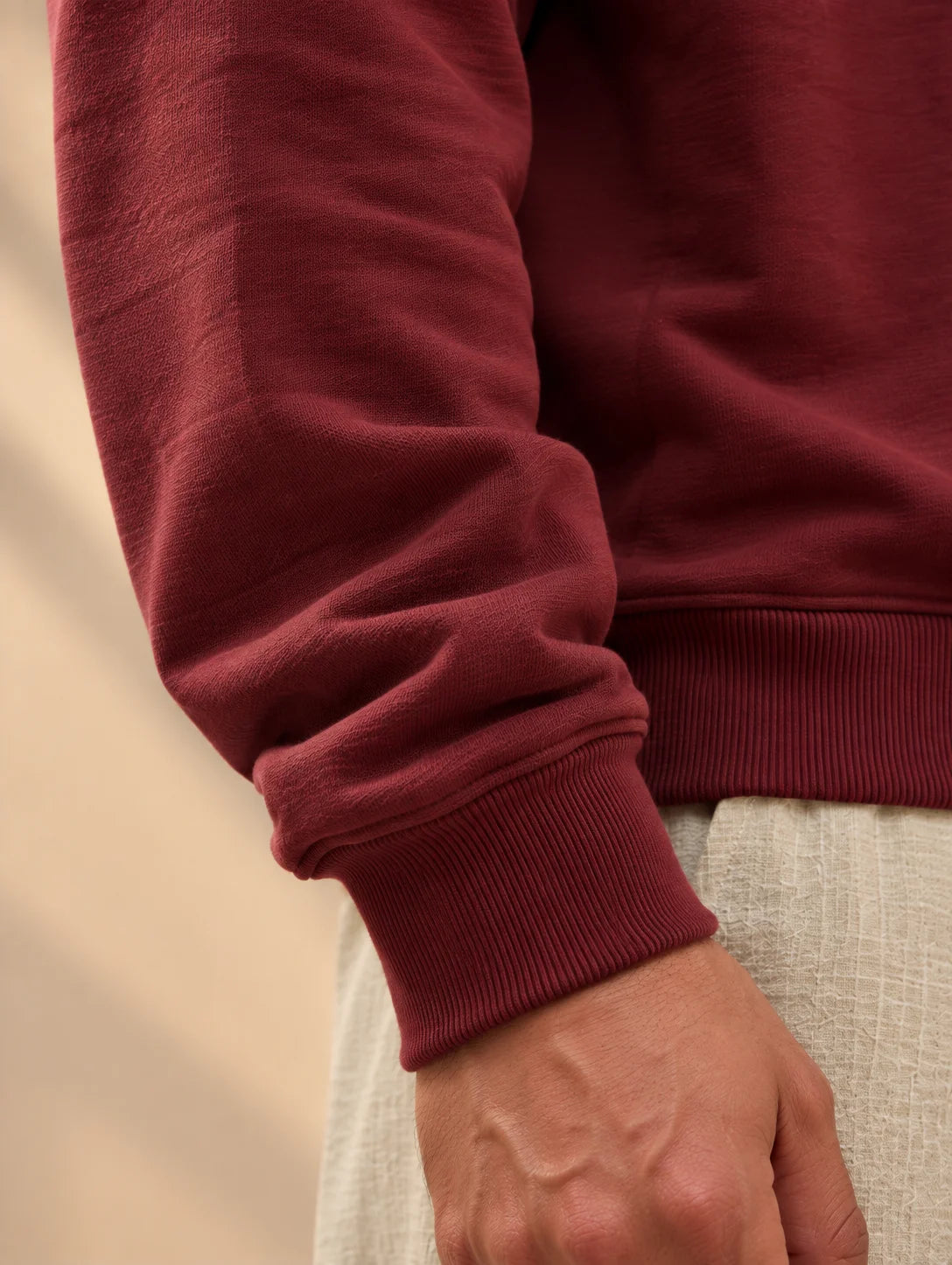Plain Maroon Oversized Sweatshirt