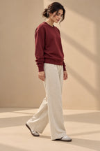 Plain Maroon Oversized Sweatshirt