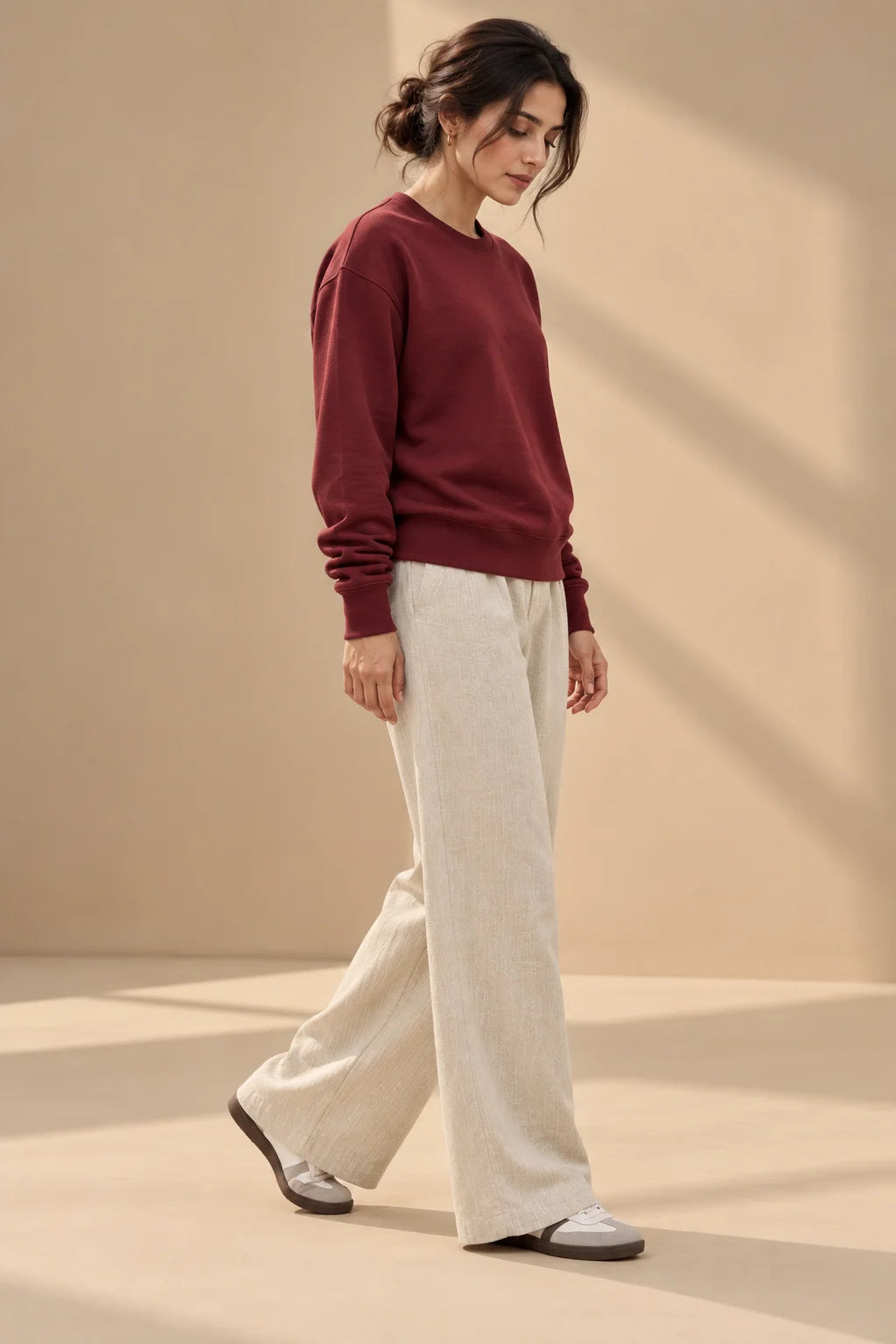 Plain Maroon Oversized Sweatshirt