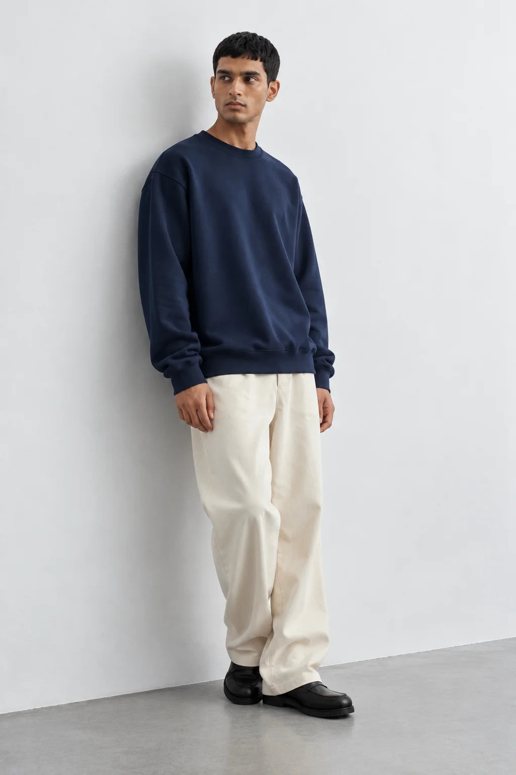 Plain Navy Blue Oversized Sweatshirt