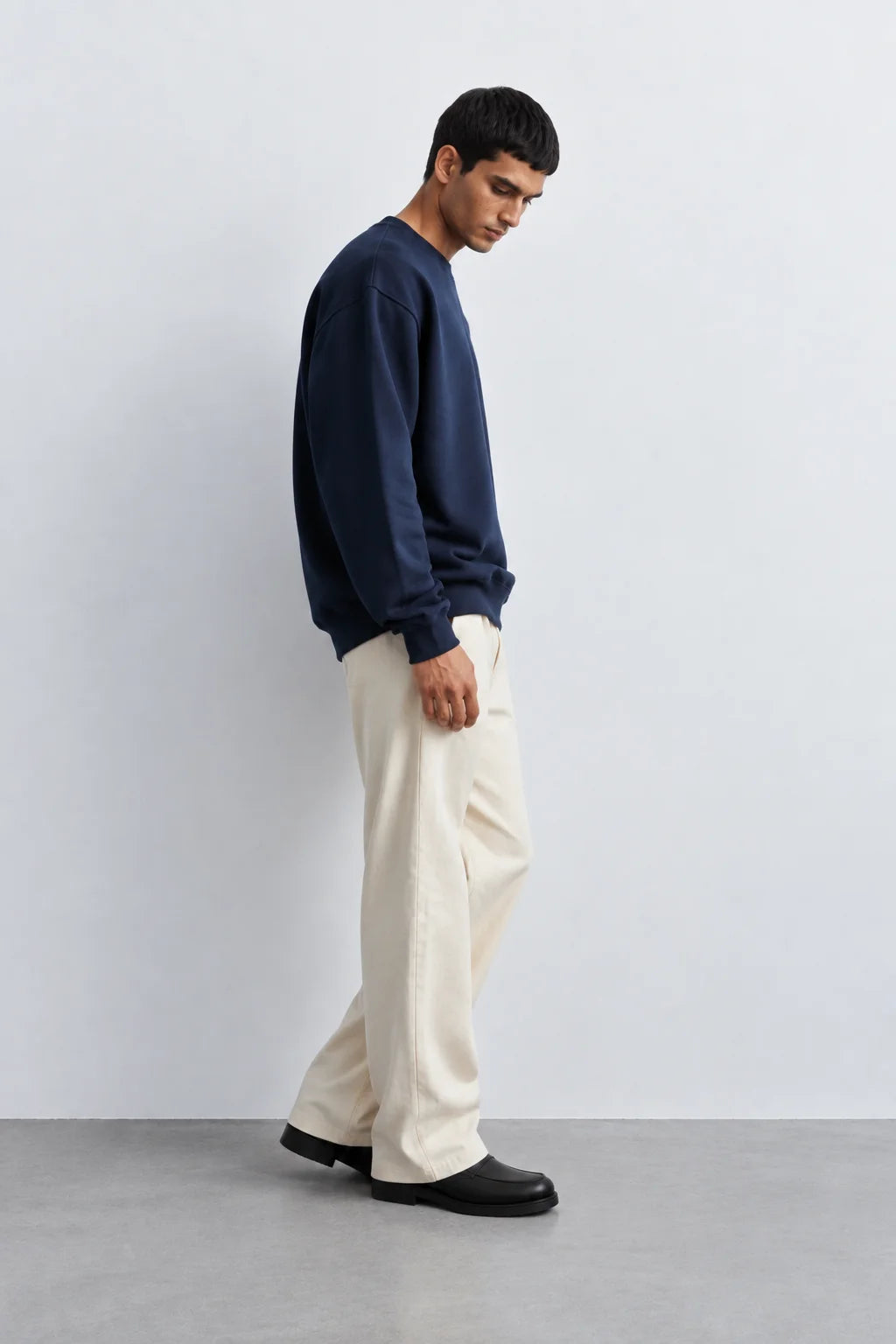Plain Navy Blue Oversized Sweatshirt