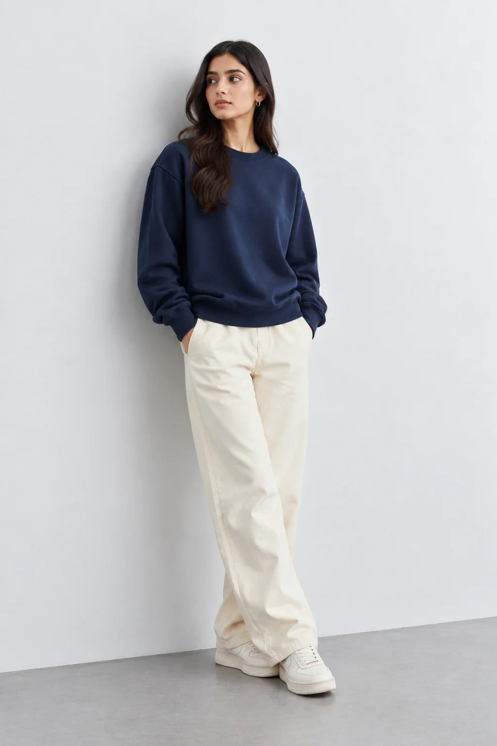Plain Navy Blue Oversized Sweatshirt