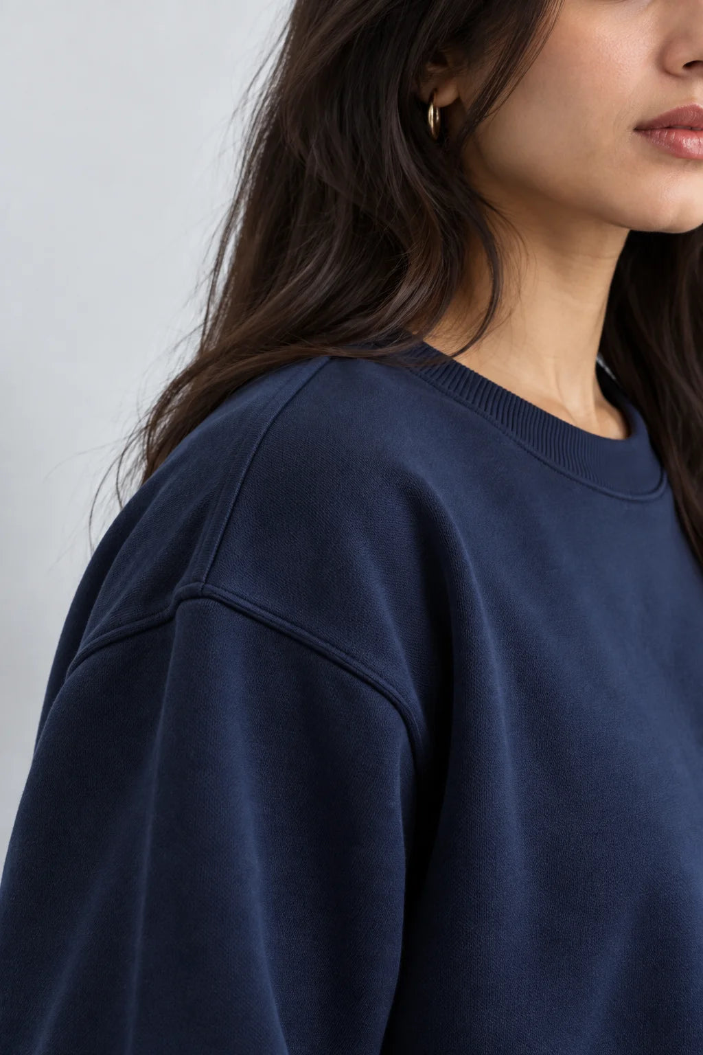 Plain Navy Blue Oversized Sweatshirt
